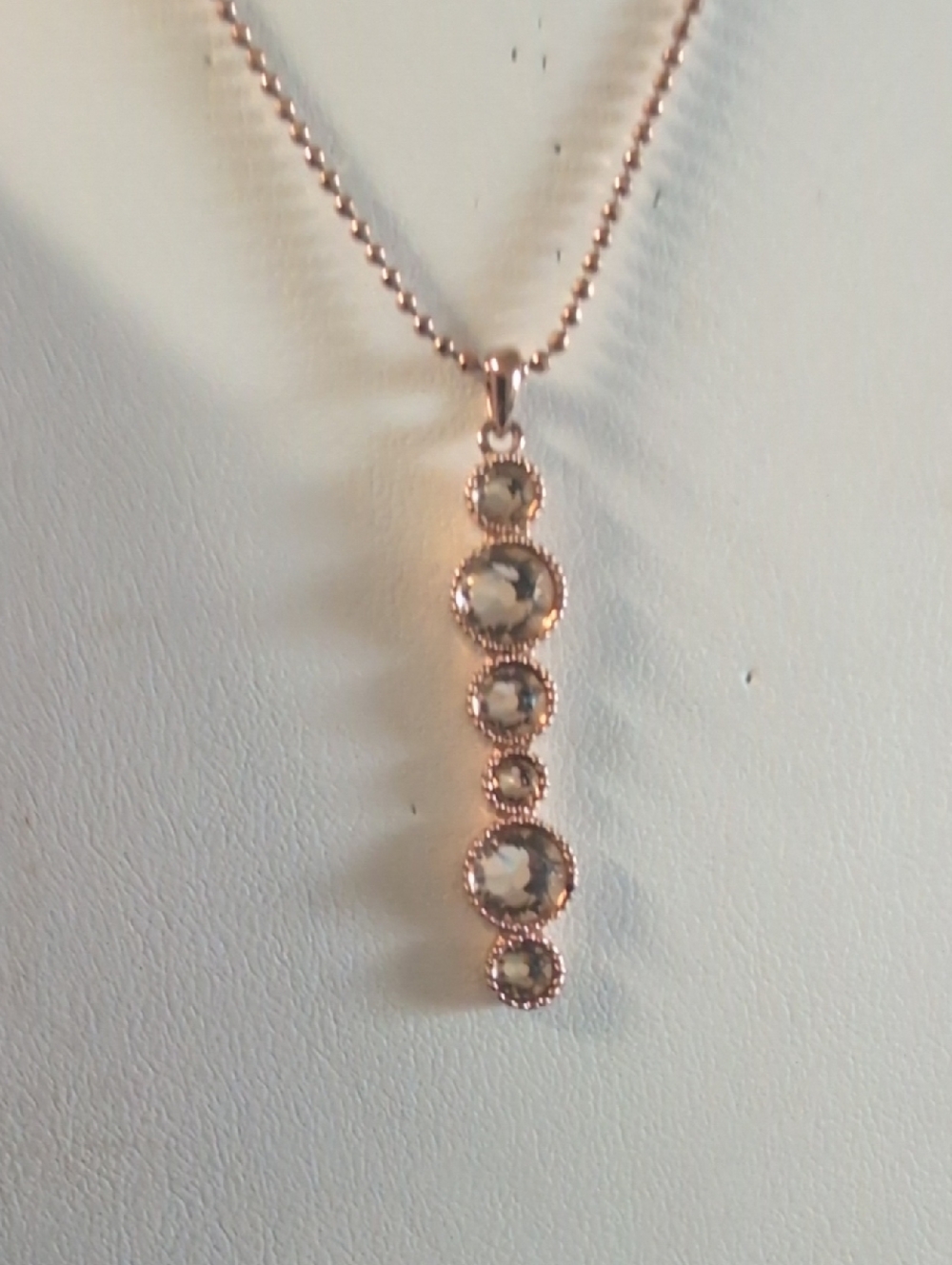 Touchtone Rose Gold Crystal Drop Pendant Necklace By Swarovski